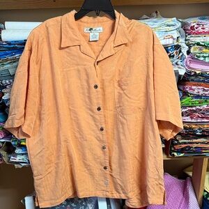 Men's Casual Button Down Shirt - Orange